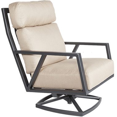 Swivel Rocker Lounge Chair - Aluminum & Wrought Aluminum - Aris 21