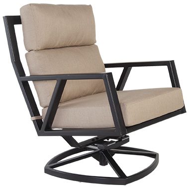 Urban-Scale Swivel Rocker Lounge Chair - Aluminum & Wrought Aluminum - Aris 16