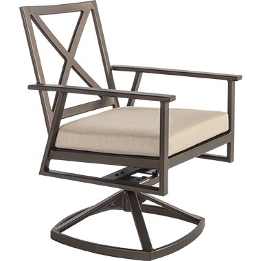 Swivel Rocker Dining Chair - Aluminum & Wrought Aluminum - Marin 8