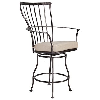 Swivel Counter Stool With Arms - Wrought Iron & Steel - Monterra 3