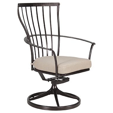 Dining Swivel Rocker Arm Chair - Wrought Iron & Steel - Monterra 40