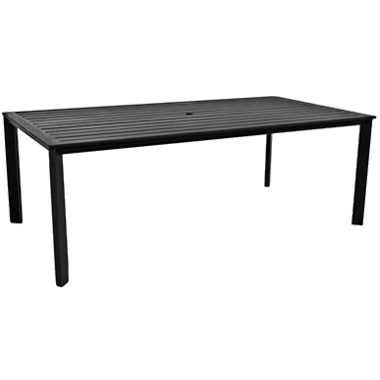 45" x 84" Aluminum Slatted Top Dining Table - Fully Welded Tables - Modern Aluminum Slatted Top Tables 116