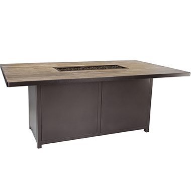 42" x 72" Dining Height Elba Aluminum Fire Pit - Casual Fireside - Elba 15
