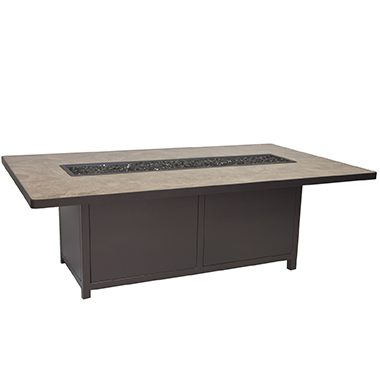 42" x 72" Chat Height Elba Aluminum Fire Pit - Casual Fireside - Elba 14