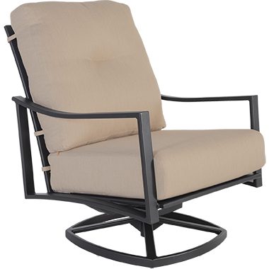 Swivel Rocker Lounge Chair - Aluminum & Wrought Aluminum - Avana 49