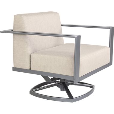 Swivel Rocker Lounge Chair - Aluminum & Wrought Aluminum - Studio 143