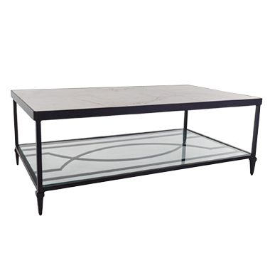 Occasional Table with Lower Shelf - Aluminum & Wrought Aluminum - Kensington 13