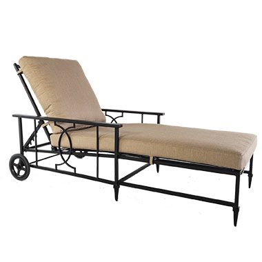 Adjustable Chaise with Wheels - Aluminum & Wrought Aluminum - Kensington 77