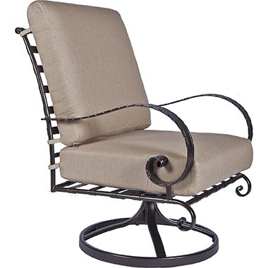 Swivel Rocker Lounge Chair - Wrought Iron & Steel - Classico-W 26