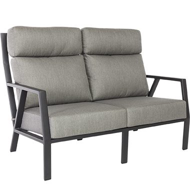 Aris Love Seat with Flagship Pewter - Quick Ship 3