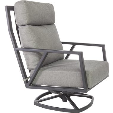 Aris Swivel Rocker Lounge Chair with Flagship Pewter - Quick Ship 1