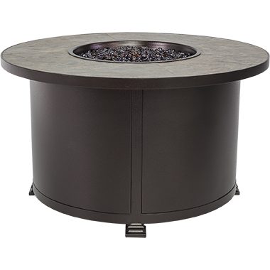 Santorini Chat Height Fire Pit with Rustic Slate