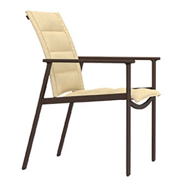 Padded Sling Dining Arm Chair - Aluminum & Wrought Aluminum - Marin 85