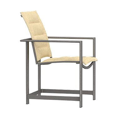Padded Sling Dining Arm Chair - Aluminum & Wrought Aluminum - Studio 123