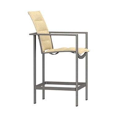 Padded Sling Bar Stool - Aluminum & Wrought Aluminum - Studio 7