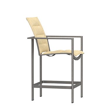 Padded Sling Counter Stool - Aluminum & Wrought Aluminum - Studio 5