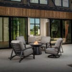 Arc Lounge Chairs with Basso Fire Pit