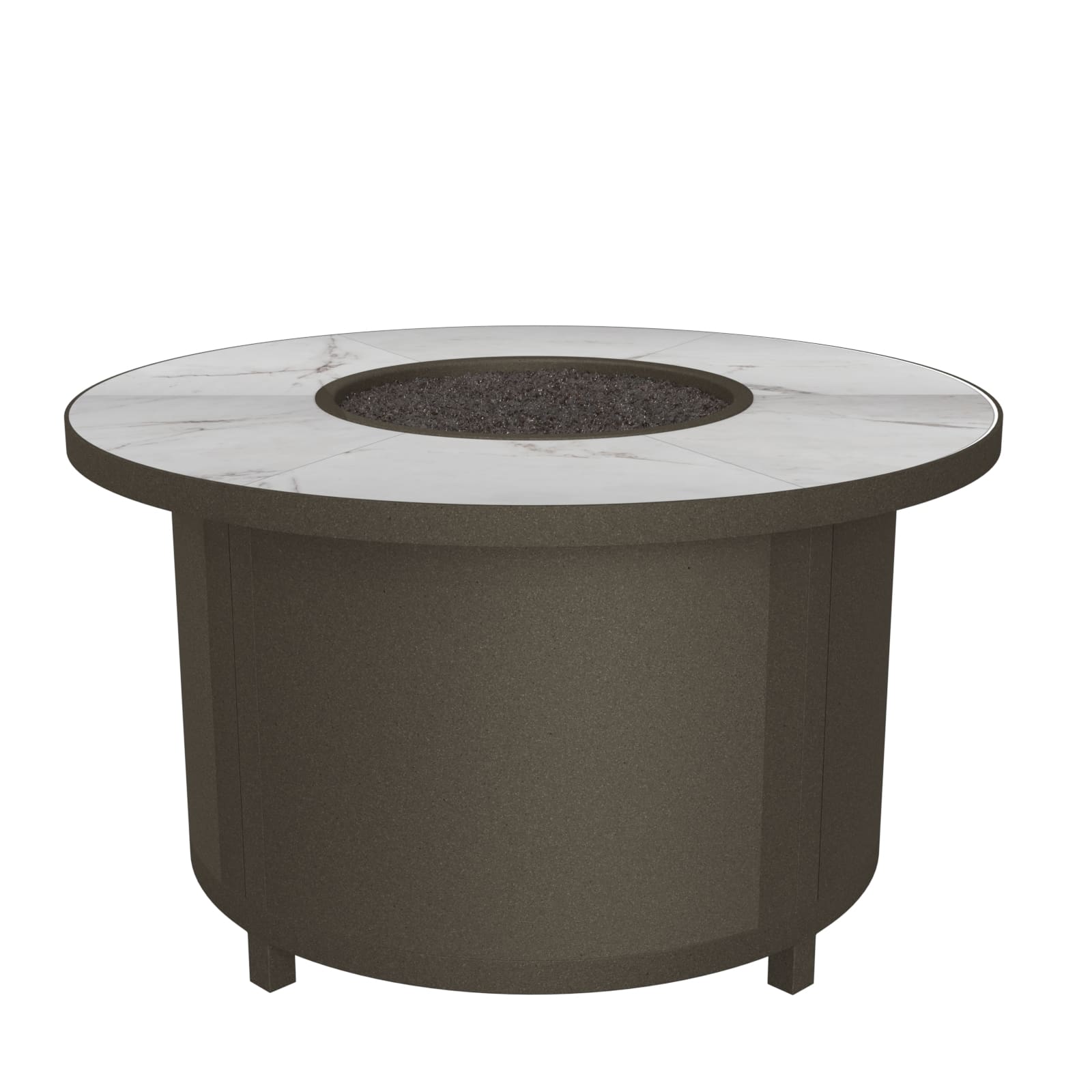 5122 42RDC Sandalwood Palazzo White Fire Pit Icon standard - QUICK SHIP Elba 42" Round Chat Height - Sandalwood