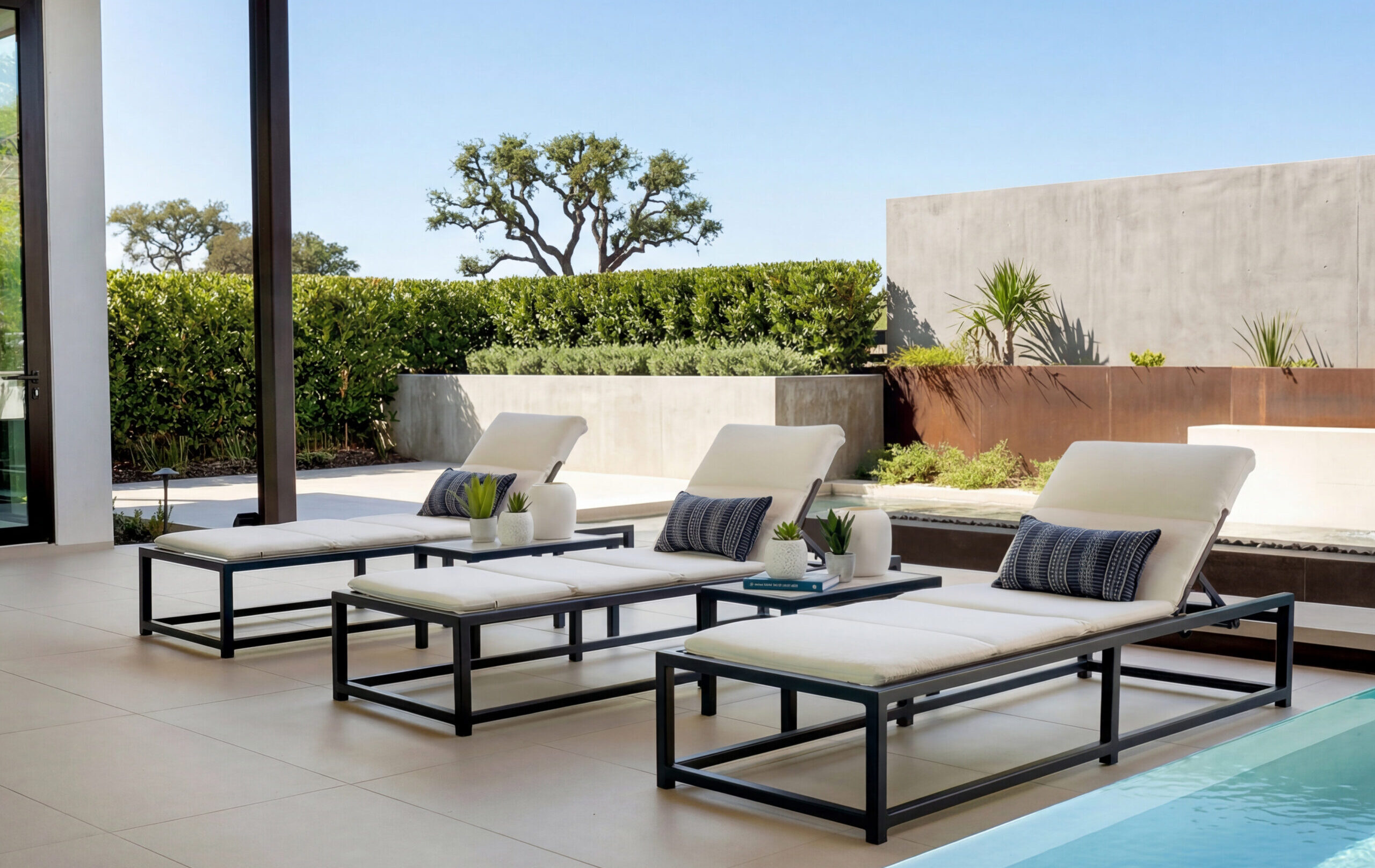 Tetra Chaises and Tables Poolside